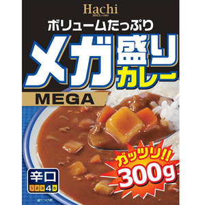 同梱可能 レトルトカレー　メガ盛り　辛口３００ｇｘ１０食セット　ハチ食品