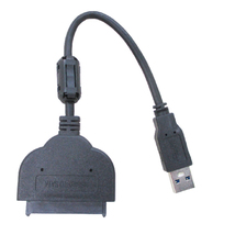 送料無料 SATA-USB3.0 変換ケーブル SSD/HDD用 2.5インチ専用 ノイズフィルター付き HIDISC VVD-U3SATANR/0087_画像1