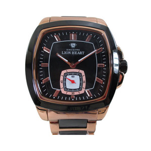同梱可能 ライオンハート メンズ 紳士腕時計 黒文字盤 メタルバンド LHW102PBK/5881