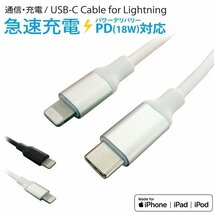 送料無料 ライトニングケーブル 1メートル Apple公式認定品 USB Type-C to Lightning 美和蔵 白色 MCA-LC100W/0539ｘ１本_画像3