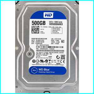 Western Digital WD5000AAKX-75U6AA0 DP/N 01WR32 3.5インチ SATA600 500GB 4783回 7582時間