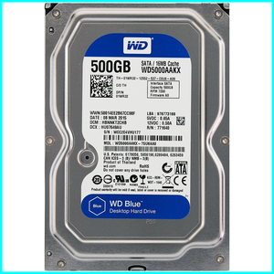 Western Digital WD5000AAKX-75U6AA0 DP/N 01WR32 3.5インチ SATA600 500GB 1090回 10187時間