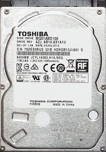 東芝 MQ01ABD100 2.5インチ 9.5mm SATA300 1TB 116回 531時間