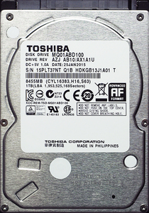 東芝 MQ01ABD100 2.5インチ 9.5mm SATA300 1TB 223回 460時間