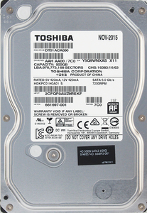 TOSHIBA DT01ACA050 HP P/N 661697-001 3.5インチ SATA600 500GB 916回 4628時間