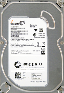 Seagate ST500DM002-1BD142 DP/N 09CF26 3.5インチ SATA600 500GB 998回 16912時間