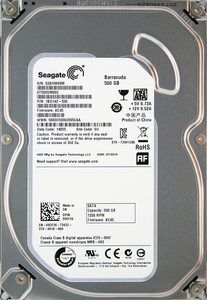 Seagate ST500DM002-1BD142-500 KC45 DP/N 09CF26 3.5インチ SATA600 500GB 1197回 11421時間