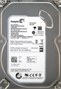 Seagate ST500DM002-1BD142-500 KC45 DP/N 09CF26 3.5インチ SATA600 500GB 1727回 17756時間