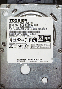 TOSHIBA MQ01ABF032 2.5インチ 7mm SATA600 320GB 37回 18868時間