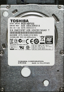 TOSHIBA MQ01ABF032 2.5インチ 7mm SATA600 320GB 51回 18542時間
