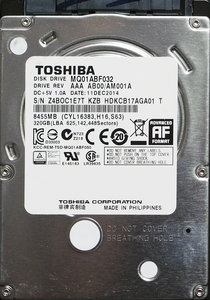 TOSHIBA MQ01ABF032 2.5インチ 7mm SATA600 320GB 50回 15890時間