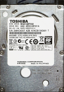 TOSHIBA MQ01ABF032 2.5インチ 7mm SATA600 320GB 83回 17518時間