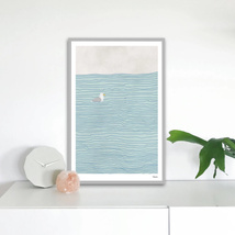 G1361 banum | SEAGULL NO.1 PRINT プリント ビンテージ モダンアート キャンバスポスター 50×70cm 海外製 枠なし インテリア 雑貨_画像1