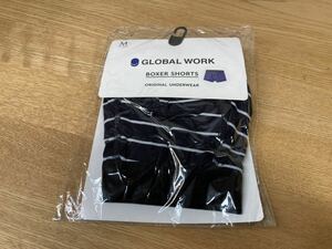 送料無料 GLOBAL WORK メンズ グローバルワーク ボクサーブリーフ ボクサーショーツ パンツ サイズM ブラック ホワイト ストライプ