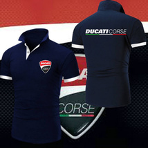 Ducati Corse Moto Gp Racing Large Logo Men Polo Shirts Slim Fit Casual Men Lapel Shirts_画像4