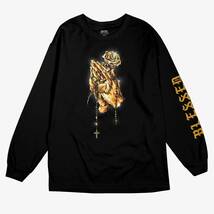 USA正規品 【2XL】 DGK ディージーケー BLESSED 長袖 Tシャツ ロンT 黒 ゴールド LA カリフォルニア ストリート 薔薇 祈り ロザリオ_画像1