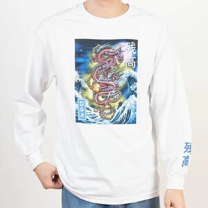 USA正規品 【3XL】 DGK ディージーケー 残高 ETERNAL 長袖 Tシャツ ロンT 白 LA カリフォルニア ストリート ドラゴン 龍 スケボー 