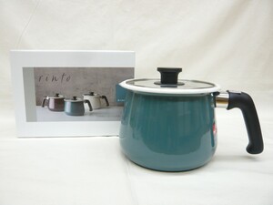 ホーローマルチポットMターコイズ 14cm 2.2L 1台7役 ガス・IH対応