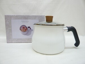 マルチポットMホワイト 14cm 2.2L 1台7役 ガス・IH対応 フッ素樹脂