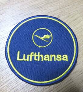 圧着IR　紺 （円型）◎新品未使用 ルフトハンザドイツ航空 Deutsche Lufthansa 刺繍ワッペン（パッチ）◆航空会社 　エアライン◇ 
