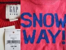 ★新品Gap KidsギャップSNOWロゴ柔らか暖かニット120★赤_画像3