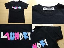 美品【LAUNDRY】フェルトロゴ 半袖 Tシャツ ブラック XS(ランドリー,コラボレーション)_画像2