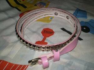 * prompt decision postage included * new goods * Kids 2 ream studs belt pink * lock punk 