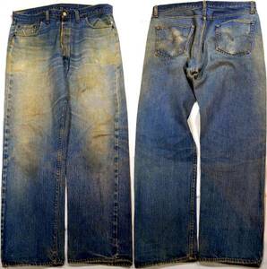 f826/LEVIS501 single 66 previous term Vintage hige! color .. eminent!