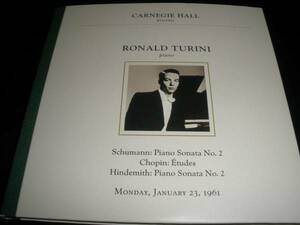 ショパン 練習曲 シューマン ソナタ ラヴェル ロナルド・トゥリーニ 1961 カーネギー ホール ライヴ 2CD 初出 Chopin SchumannRavel Turini