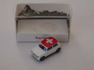 ヘルパ 1/87 herpa ミニクーパー Mini Cooper スイス国旗 WHITE