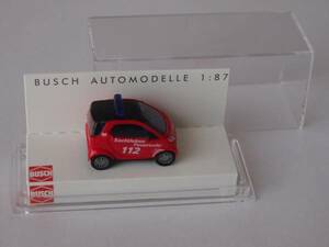 BUSCH 1/87　スマート Smart City Coupe Feuerwehr