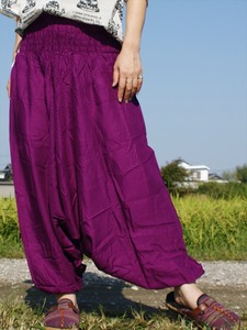  ethnic Aladdin sarouel pants plain including carriage * new goods unused C* plain almost .. feeling less Asian Uni seks yoga 