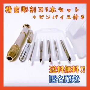 【セール中!↓↓】 精密 彫刻刀 (5PCS) ピンバイス付き! 彫刻刀 精密工具 模型 造形 木彫り フィギュア 工作