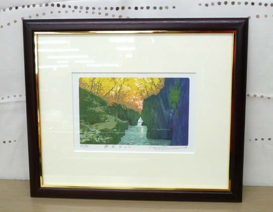 Guaranteed authenticity Takeo Honma Silkscreen Tarumae Garou 30/80 Autographed Hokkaido Print Framed Painting Tomakomai West Store, artwork, print, silk screen