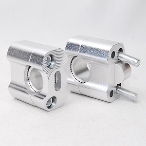 [ anonymity delivery ] handlebar clamp silver aluminium steering wheel set bar laiz handle post bar riser steering wheel clamp bar silver 