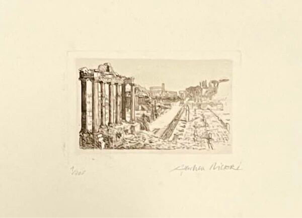 1980年代 イタリア ローマ古代都市 手描き ドローイング