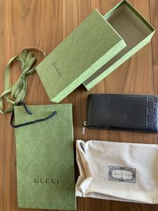 GUCCI グッチ 長財布 茶色 レザー