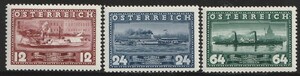 オーストリア1937＃382－蒸気船3完(MNH) 未 ＄14.50