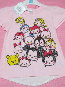 新品 120 ディズニーツムツム 半袖Tシャツ ピンク ディズニープリンセス アリエル ラプンツェル シンデレラ ミニー 女の子 110～ 送料無料