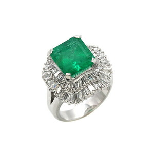  platinum emerald diamond ring E5.60ct D3.58ct 13 number 