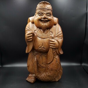 [100s86] wooden sculpture Seven Deities of Good Luck . ratio . sama 45cm tree carving tree sculpture handicraft interior better fortune .. thing ornament objet d'art good-looking god sama hand carving 