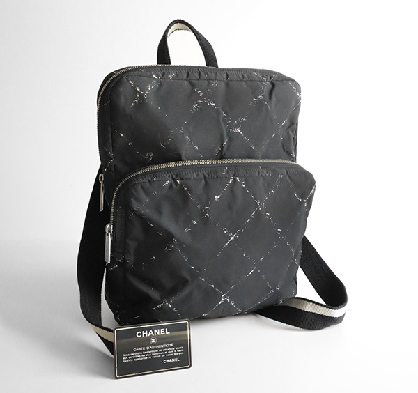 良品 シャネル ニュートラベルライン リュック 斜め掛け 黒 ショルダー 公式特典付 CHANEL ニュートラベルライン斜め掛けショルダー ショルダーバッグ