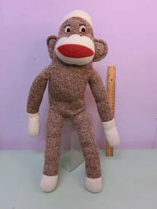 ソックモンキー◆ビンテージ ぬいぐるみ人形 46㎝◆Sock Monkey Doll Stuffed ソックスモンキー アメリカ雑貨 靴下サルvintage