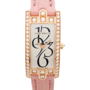 HARRY WINSTON ハリーウィンストン 腕時計 アヴェニュー C ミニ 腕時計 ウォッチ シルバー文字盤 シルバー系 K18(750)ピンクゴールド 中古