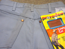 ビンテージ70's●DEADSTOCK Wrangler 13Tサックスブルー表記W30 L34●220302i6-m-pnt-ot-w30 1970sデッドストックストレートパンツ_画像7