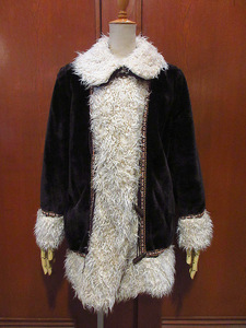  Vintage 70's* женский искусственный мех тирольский пальто ожоги чай 15-16*220302i4-w-ct 1970s жакет Brown 