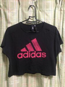 #160 子供服　女の子　キッズ　adidas アディダス 半袖Tシャツ　黒