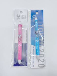 【新品】東京2020 公式ライセンス商品 オリンピック パラリンピック こすると消える2色ボールペン ミライトワ ソメイティ2本セット 黒赤