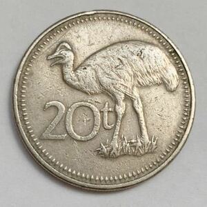 海外コイン　パプアニューギニア　20トエア　1999年