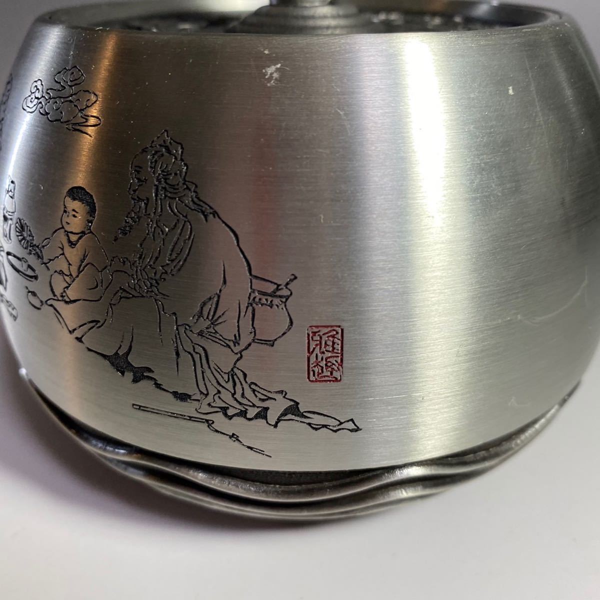 気質アップ】【気質アップ】煎茶道具 継山造 本錫 急須 茶壷 約167g 箱